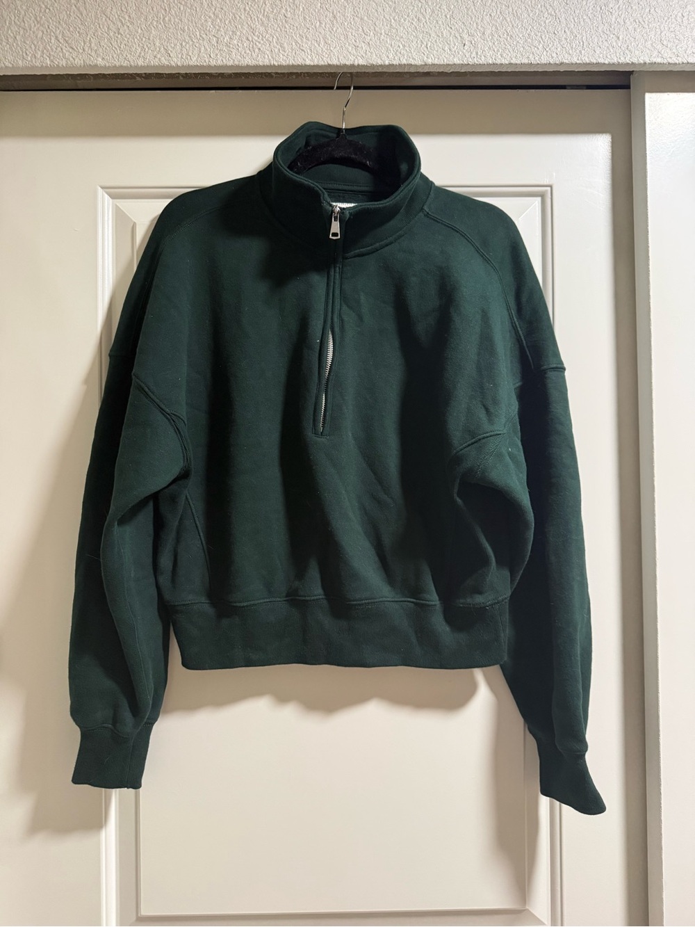Abercrombie & Fitch Dark Green Quarter-Zip Pullover